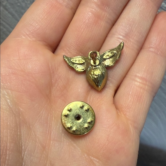 Vintage Avon Gold and Purple Winged Heart Pin brooch - Picture 3 of 5